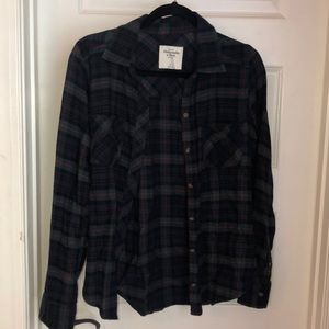 Abercrombie and Fitch Green Flannel